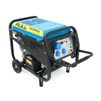 Генератор дизельний FULL FDL9000LE, 1-фазний 230V, 50Hz, 8.5kVA / 6.8kW, бак 12,5 л, витрата 2 л / год, пуск: ручний / стартер (без АКБ), 800х520х600 мм, 122 кг