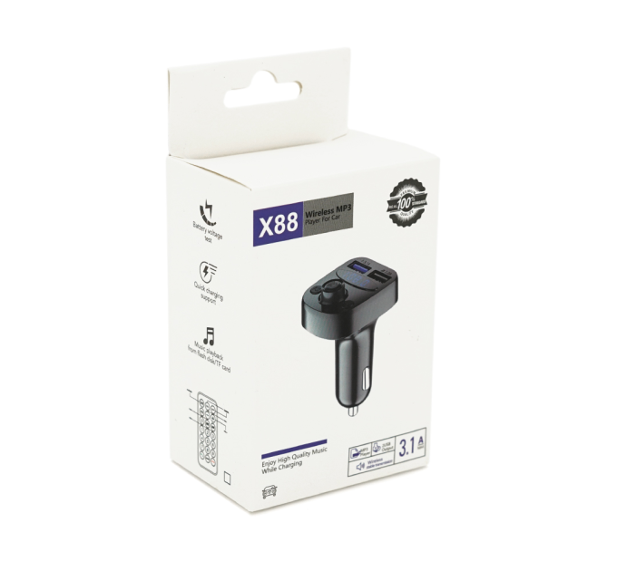 FM-модулятор X88, USB, TF, 49.5х41х36