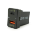АЗУ FPUV-B, PD+QC3.0, Type-C: 30W, 5V-3A / 9V-3A / 12V-2.5A, USB: 18W, 5V-3.4A / 9V-2A / 12V-1.5A, 33x23mm, LED Blue, Black