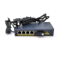 Комутатор POE 48V / 57V 4 портів PoE +1 порт Ethernet FX 155 Мбіт / с (UP-Link) A, 802.3af, Black, БП у комплекті, (238*190*96) 0.79 кг (152*85*30)