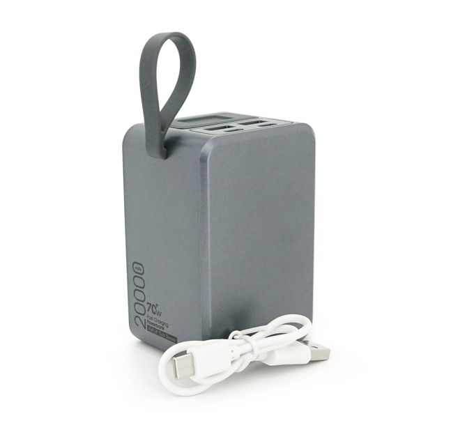 PowerBank FULLTECH FP33 20000mAh, 70W, Input: (Type-C), Output: (USB, 2*Type-C), індикація заряду, 0,430kg, Gray, Box