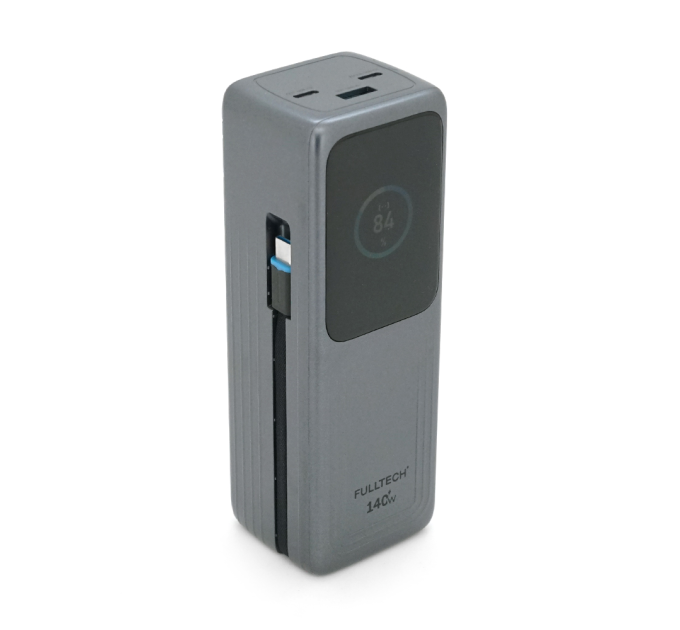 Powerbank Fulltech FP34 30000mAh, Fast charge PD140W, Li-pol, LCD Display, Вхід:Type-C, Виходи: 2xUSB Type-C, 1xUSB Type-A, USB Type-C Cable, Box