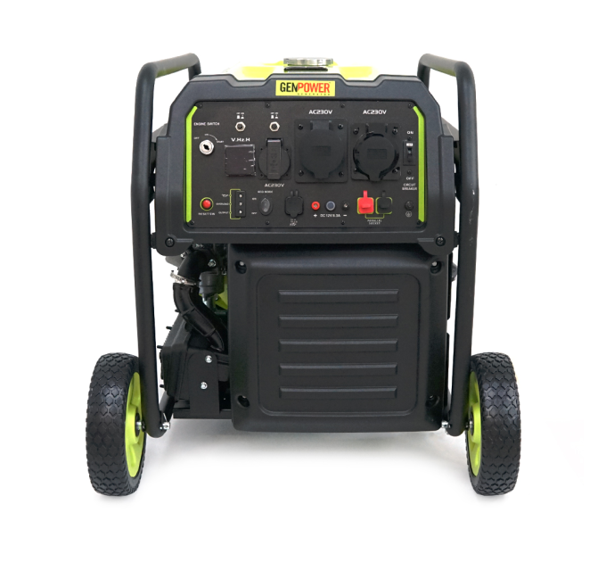 Генератор інверторний БЕНЗИНОВИЙ GENPOWER GBG 130IE 10.4kW (13kVA), однофазний, 230V, 50Hz, DC12V. об'єм 33л., витрата 0,374Lt / kWt.стартер, АКБ у комплект не входить, 710*540*640mm. 74кг.