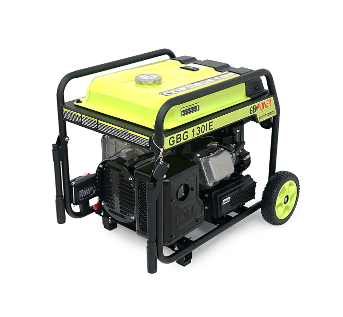 Генератор інверторний БЕНЗИНОВИЙ GENPOWER GBG 130IE 10.4kW (13kVA), однофазний, 230V, 50Hz, DC12V. об'єм 33л., витрата 0,374Lt / kWt.стартер, АКБ у комплект не входить, 710*540*640mm. 74кг.