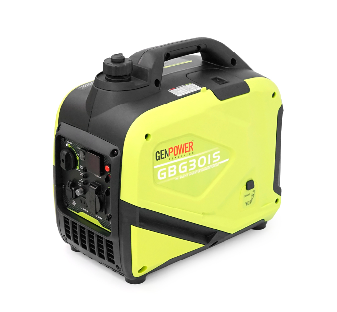 Генератор інверторний Бензиновий Genpower GBG 30IS 2.4kW (3kVA), однофазний, 230V, 50Hz, DC12V. об'єм 5,6л., АКБ у комплект не входить, 530*350*550mm