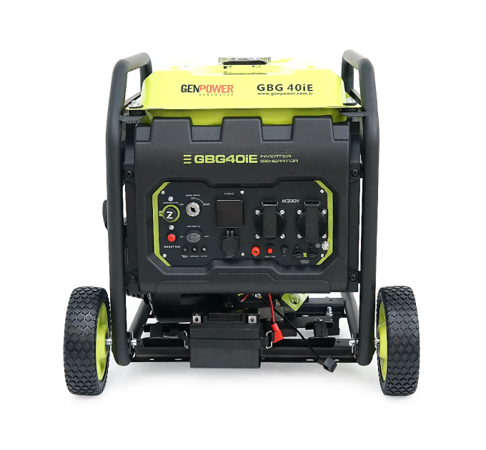 Генератор інверторний БЕНЗИНОВИЙ GENPOWER GBG 40IE 3.2kW (4kVA), однофазний, 230V, 50Hz, DC12V. об'єм 10.0л. витрата 0,374 Lt / kWtt, стартер (без АКБ), 530 * 440 * 540mm.31kg.