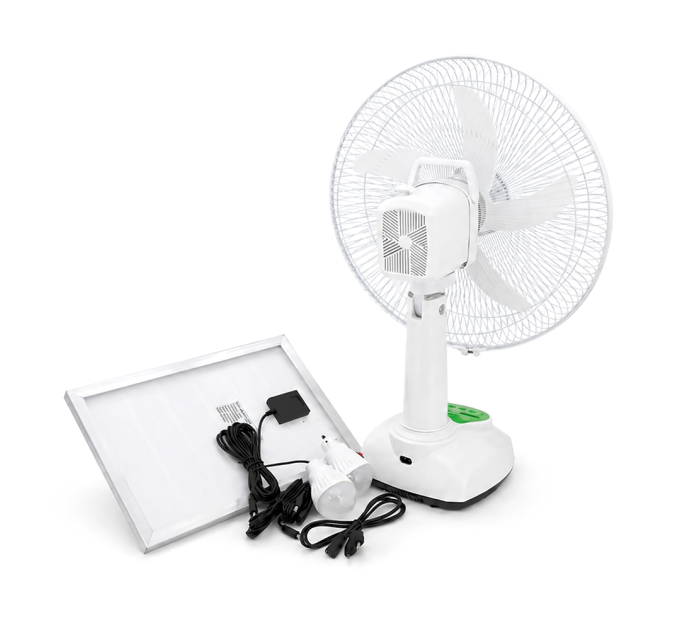 Вентилятор GDTIMES GD 8069LI-14, 14", Solar+ вбудований акумулятор, 2*USB лампочки, Box