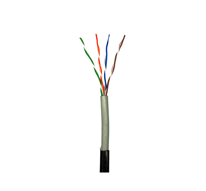 Кабель кручена пара GEAR UTP 4x2x0,51 Cat5E, CCA, PVC+PE, для зовнішніх робіт, чорний, 305m