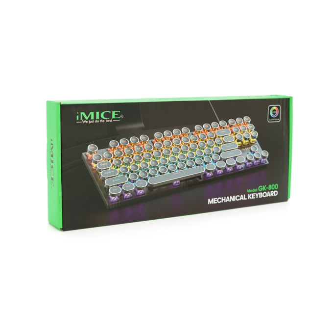 Клавіатура iMICE GK800 USB Wired (TYPE-C), довжина кабелю 100см, (Eng / Укр / Рус), White / Black, 87к