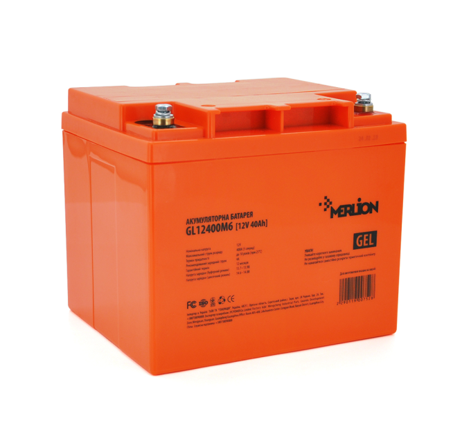 Акумуляторна батарея MERLION GL12400M6 12 V 40 Ah (198 x 165 x 170 ) Orange Q1 / 96