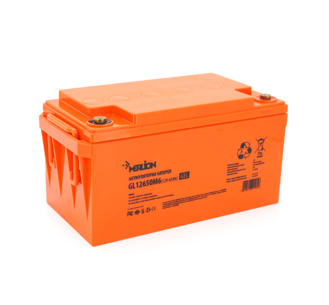 Акумуляторна батарея MERLION GL12650M6 12 V 65 Ah (348 x 168 x 178) Orange Q1 / 48