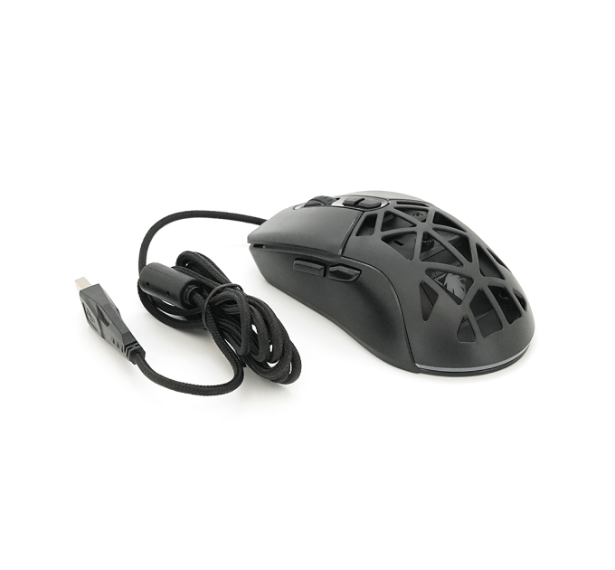 Миша провідна JEDEL GM1390, 7 кнопок, 1000 / 2400 / 3200 / 4800 / 6400 / 7200DPI, кабель 1,5 м. RGB підсвічування. Змінна панель. Black. Box