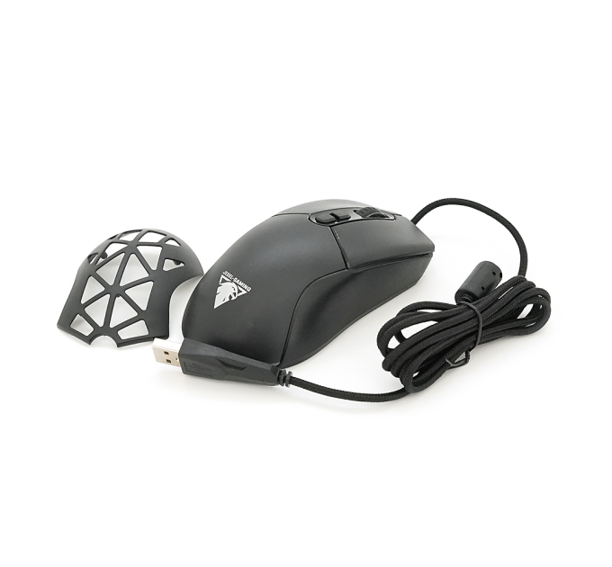 Миша провідна JEDEL GM1390, 7 кнопок, 1000 / 2400 / 3200 / 4800 / 6400 / 7200DPI, кабель 1,5 м. RGB підсвічування. Змінна панель. Black. Box