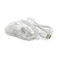 Миша провідна JEDEL GM1400, 6 кнопок, 1000 / 2400 / 3200 / 4800 / 6400 / 7200DPI, кабель 1,5 м. RGB підсвічування. 128х77х40 мм. Transparent. Box