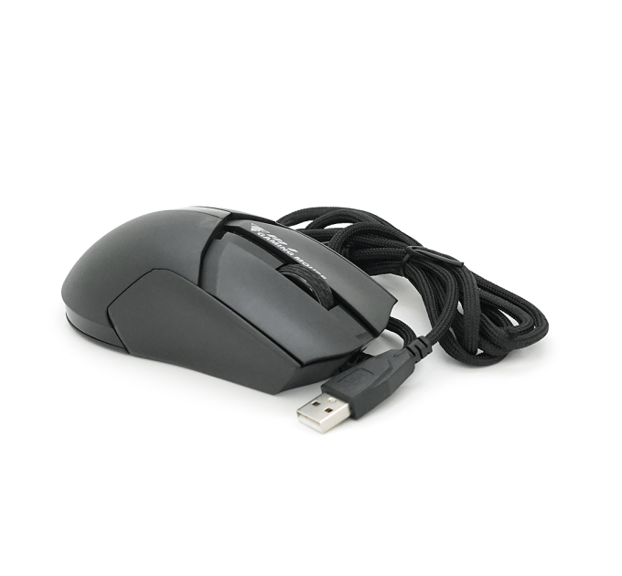 Миша провідна JEDEL GM1401, 7 кнопок, 1000 / 2000 / 3200 / 5600 / 7600 / 12400DPI, кабель 1,5 м. RGB підсвічування. Black. Box