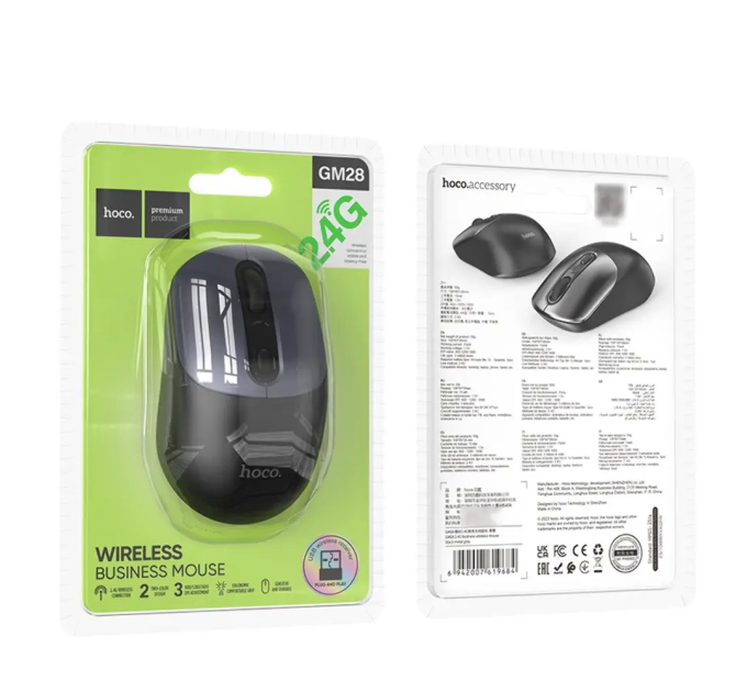 Миша бездротова HOCO GM28, 1600DPI, 2.4GHZ, Black, Blister