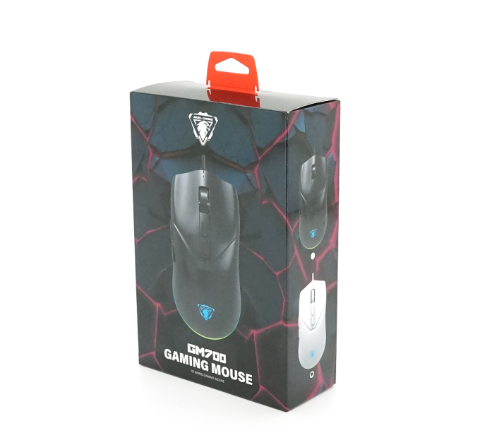 Миша провідна JEDEL GM700, 7 кнопок, 1200 / 1800 / 2400 / 3600DPI, кабель 1,5 м. RGB підсвічування. 120х74х40мм. White. Box
