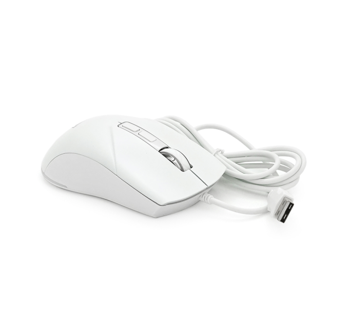 Миша провідна JEDEL GM700, 7 кнопок, 1200 / 1800 / 2400 / 3600DPI, кабель 1,5 м. RGB підсвічування. 120х74х40мм. White. Box