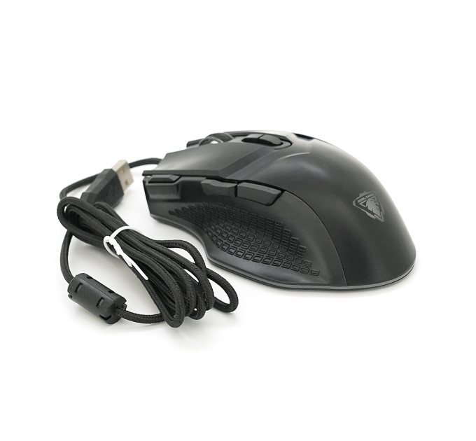Миша провідна JEDEL GM800, 8 кнопок, 1200 / 1800 / 2400 / 3600 / 4800 / 7200DPI, кабель 1,5 м. RGB підсвічування. 128х77х40мм. Black. Box