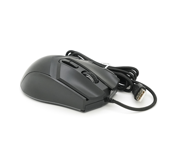 Миша провідна JEDEL GM800, 8 кнопок, 1200 / 1800 / 2400 / 3600 / 4800 / 7200DPI, кабель 1,5 м. RGB підсвічування. 128х77х40мм. Black. Box