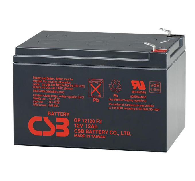 Акумуляторна батарея CSB GP12120F2, 12V 12Ah (151х98х100мм), Box / Q6