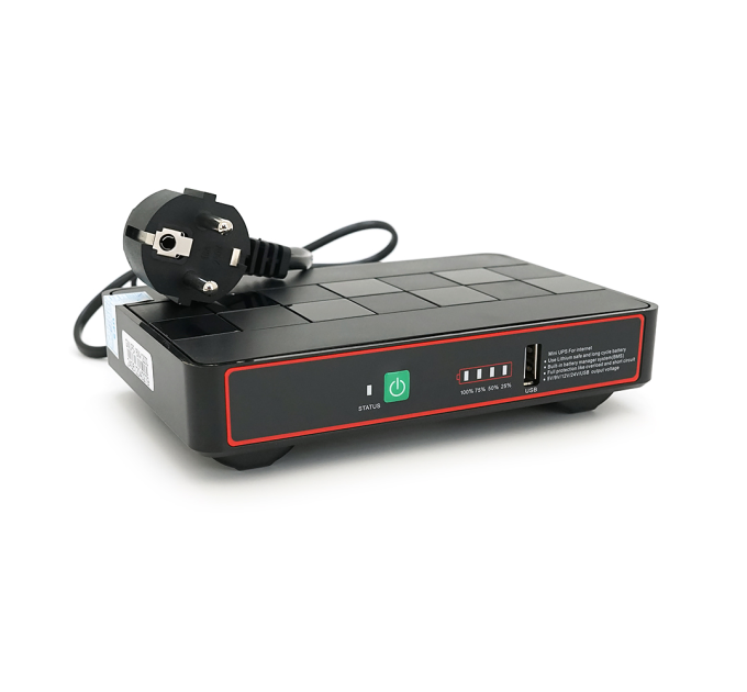 ДБЖ Green Wave ECO418Pro-18W для роутерів / комутаторів / PON / POE, 5 / 9 / 12 / 15 / 24V, (12000MAh), Black, BOX, Q20