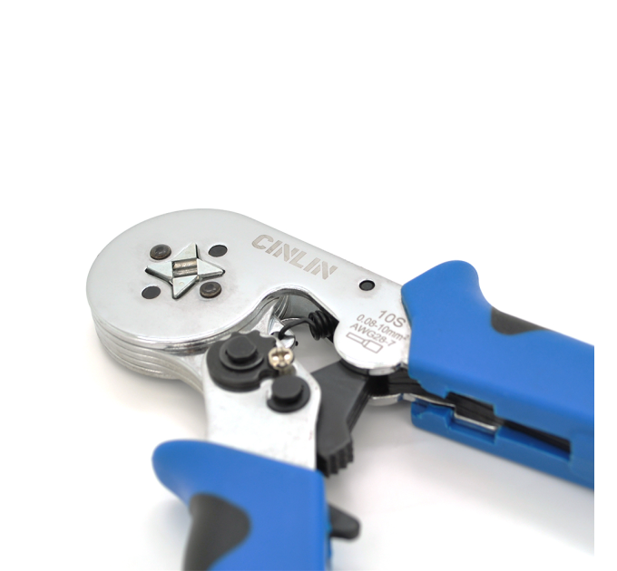 Крімпер CINLINELE HCS8 10S для обтиску кабельного накінечника, blue + набір кабельних наконечників (VE0508, VE7508, VE1008, VE1508, VE2508, VE4009,VE6102)