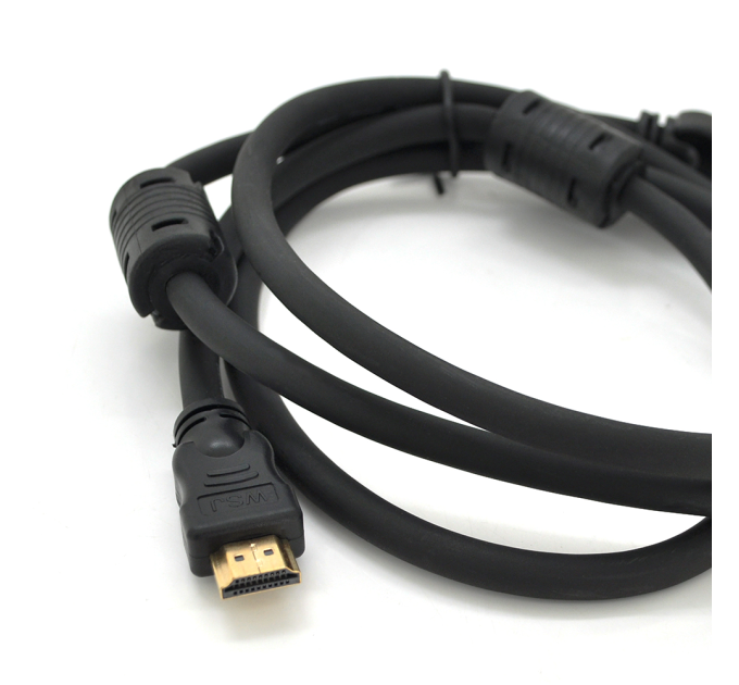 Кабель Ritar PL-HD348 HDMI-HDMI Ultra HD 4K,1080P, 2.0m, v1,4, OD-7.3mm, з фільтром, круглий Black, конектор Gold, Пакет, Q120