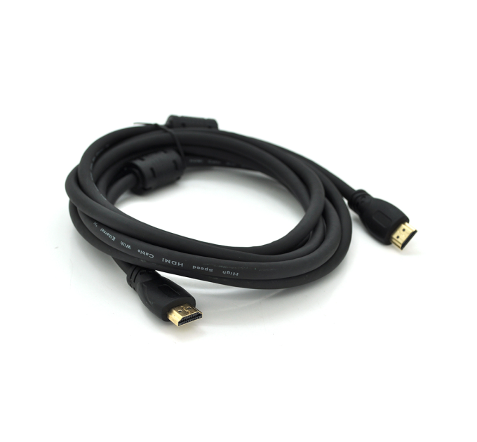 Кабель Ritar Premium PL-HD347 HDMI-HDMI 19+1, Ultra HD 4Kx2K, 2160P, 1.5m, v2,0, OD-6.0mm, з фільтром, круглий Black, коннектор Gold, Box, Q150