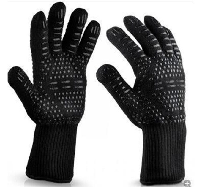 Рукавички термостійкі вогнетривкі HFG-800-B, до 800°C, Black