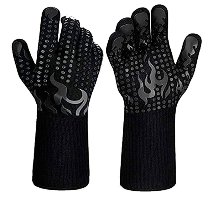 Рукавички термостійкі вогнетривкі HFG-800-Black Torch, до 800°C, Black / Red