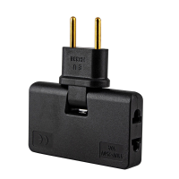 Трійник + перехідник 3in1, UK / US-EU, 220В, 10А, поворотний 180 °, Black