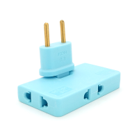 Трійник + перехідник 3 in 1, UK / US-EU, 220В, 10А, поворотний 180 °, Blue