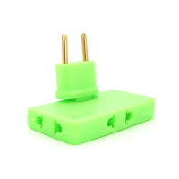 Трійник + перехідник 3 in 1, UK / US-EU, 220В, 10А, поворотний 180 °, Green