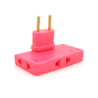 Трійник + перехідник 3 in 1, UK / US-EU, 220В, 10А, поворотний 180 °, Pink