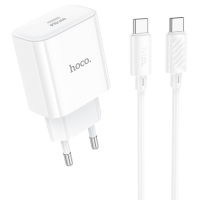 Набір СЗУ 110-240V HOCO C76A Pro+ Type-C кабель, USB-C, PD30W, кабель 1м, White, Box