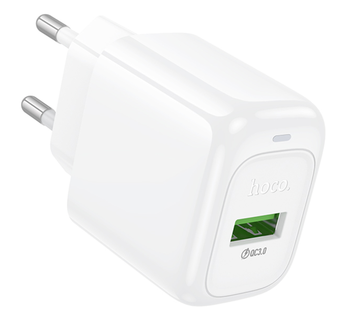 СЗУ 110-240V HOCO CS52A 1xUSB, 18W, White, Blister