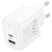 СЗУ 110-240V HOCO CS55A, 1xUSB, 1xUSB-C, PD30W, White, OEM