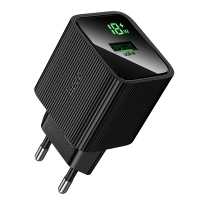 СЗУ 110-240V HOCO CS81A, 1xUSB, 3A, 18W, QC3.0, Black, Blister