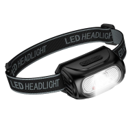Налобний ліхтарик HOCO DL24, 3+3 режими, White+Red, sensor, корпус-пластик, водостійкий, ip44, живлення АКБ вбудований, USB Type-С кабель, Вох