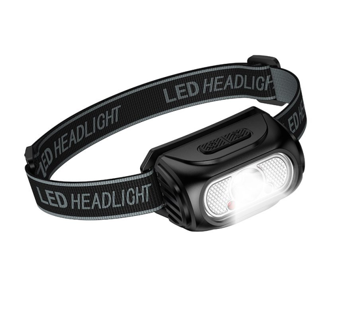 Налобний ліхтарик HOCO DL24, 3+3 режими, White+Red, sensor, корпус-пластик, водостійкий, ip44, живлення АКБ вбудований, USB Type-С кабель, Вох