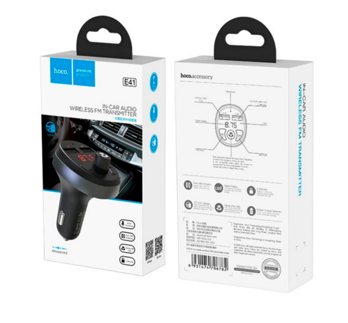 FM-модулятор HOCO E41, Black, Box
