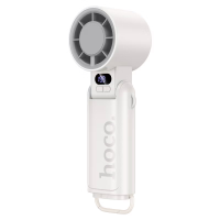 Портативний ручний вентилятор HOCO HX603, 4.2W, R60мм, 3 режими, вбудований акумулятор 3600mAh, USB кабель, White, Box