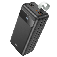 Power Bank HOCO J86B 60000mAh, 4USB+2Type-C+Lighting+micro, 22.5W+PD20W, ліхтарик, Black, 1.33kg