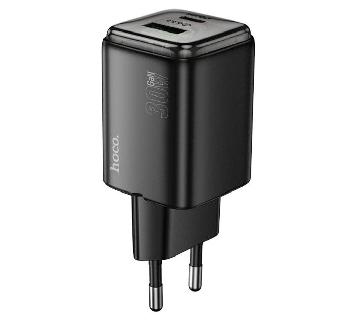 СЗУ HOCO N53 110-240V, PD30W+Q3.0, USB+Type-C, Black, Box