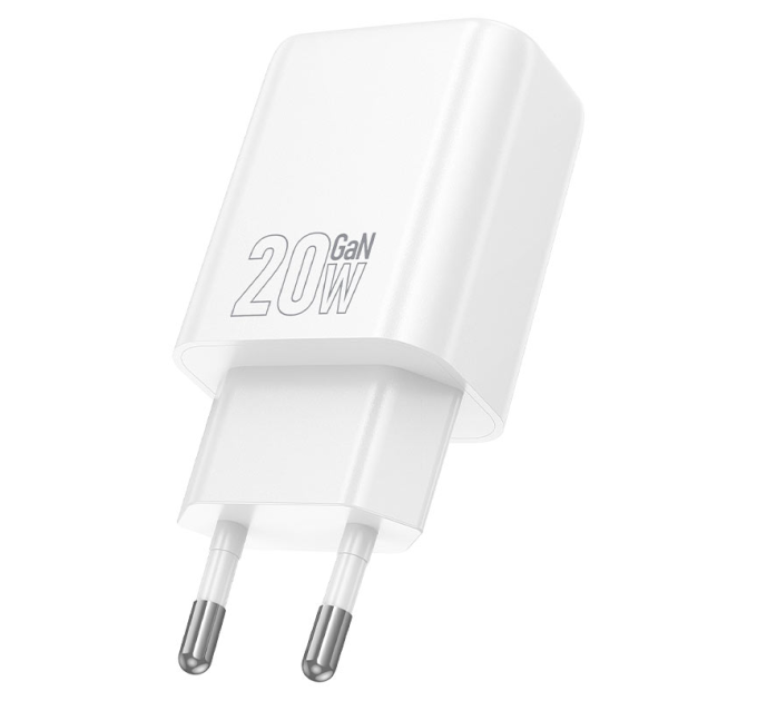 Набір СЗУ HOCO N61 + Type-C / Type-C кабель, 1xUSB+1xUSB-C, PD20W+QC3.0, кабель 1м, White, Box