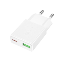 СЗУ HOCO N73 110-240V, PD20W+Q3.0, USB+Type-C, White, Box
