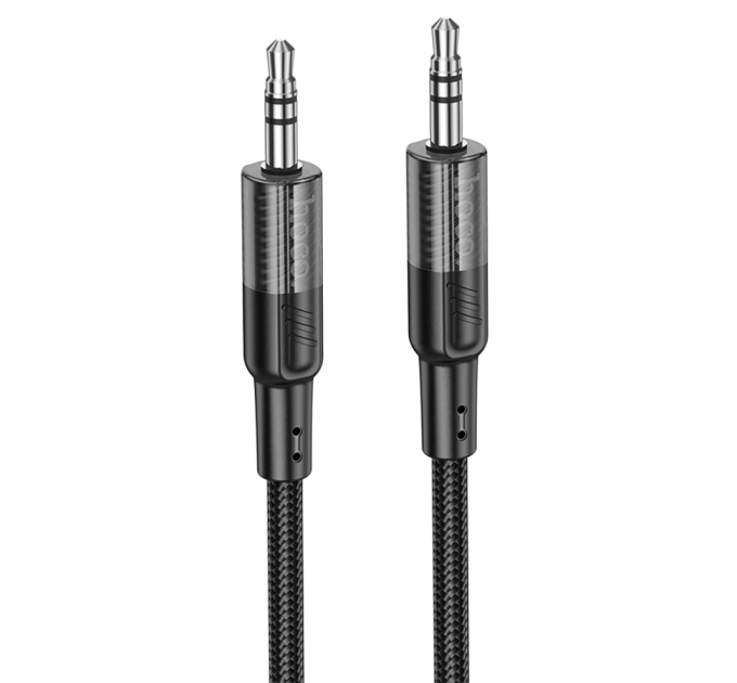 Кабель HOCO UPA27 DC3.5 тато-тато 1.2м, круглий в обплетенні, Black, Box