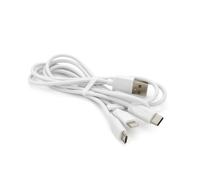 Кабель HOCO X1 USB-1 3 in 1 Micro / Iphone / Type-C, 2A, довжина 1м, White, Box