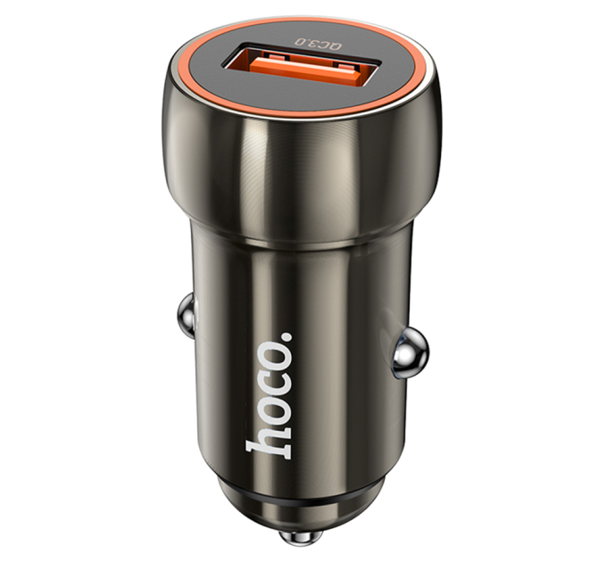 Набір АЗУ 12-24V HOCO Z46 + кабель Type-C, 1xUSB, 18W, кабель 1м, Black, Box